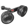 Car Fan 360° 3-speed Car Seat Back Cooling Fan USB Charge Dual Head Fan Adjustable Rotation Neck Cooler for Car Home Accessories