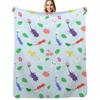 Cute Pikmin Pattern Blue Throw Blanket Lightweight Warm Blanket for Indoor Outdoor Use