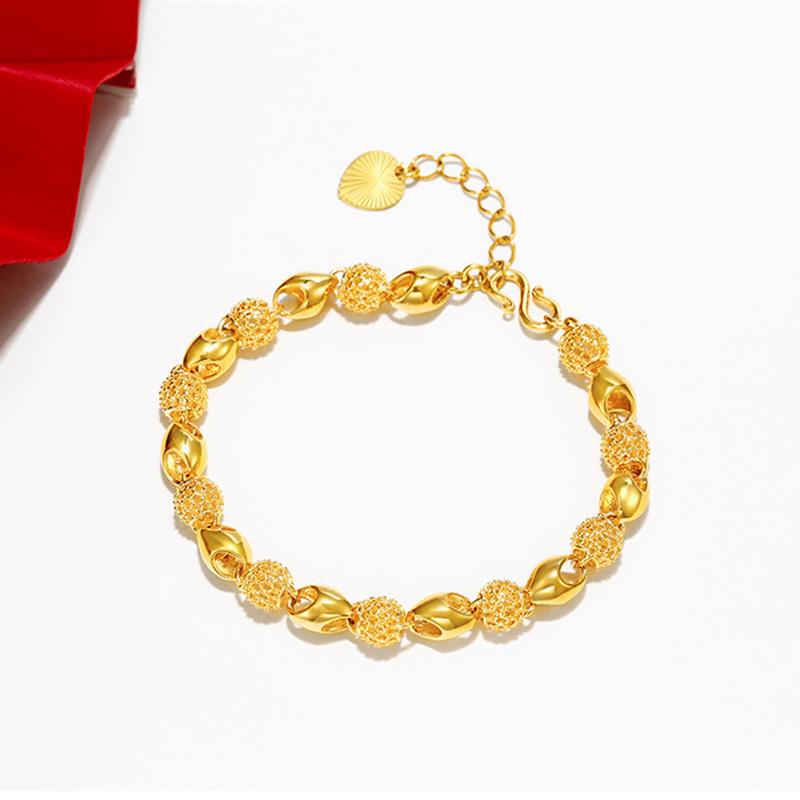 Vietnam Gold-Plated Heart Bracelet - Women's Fashion Hollowed-Out Design