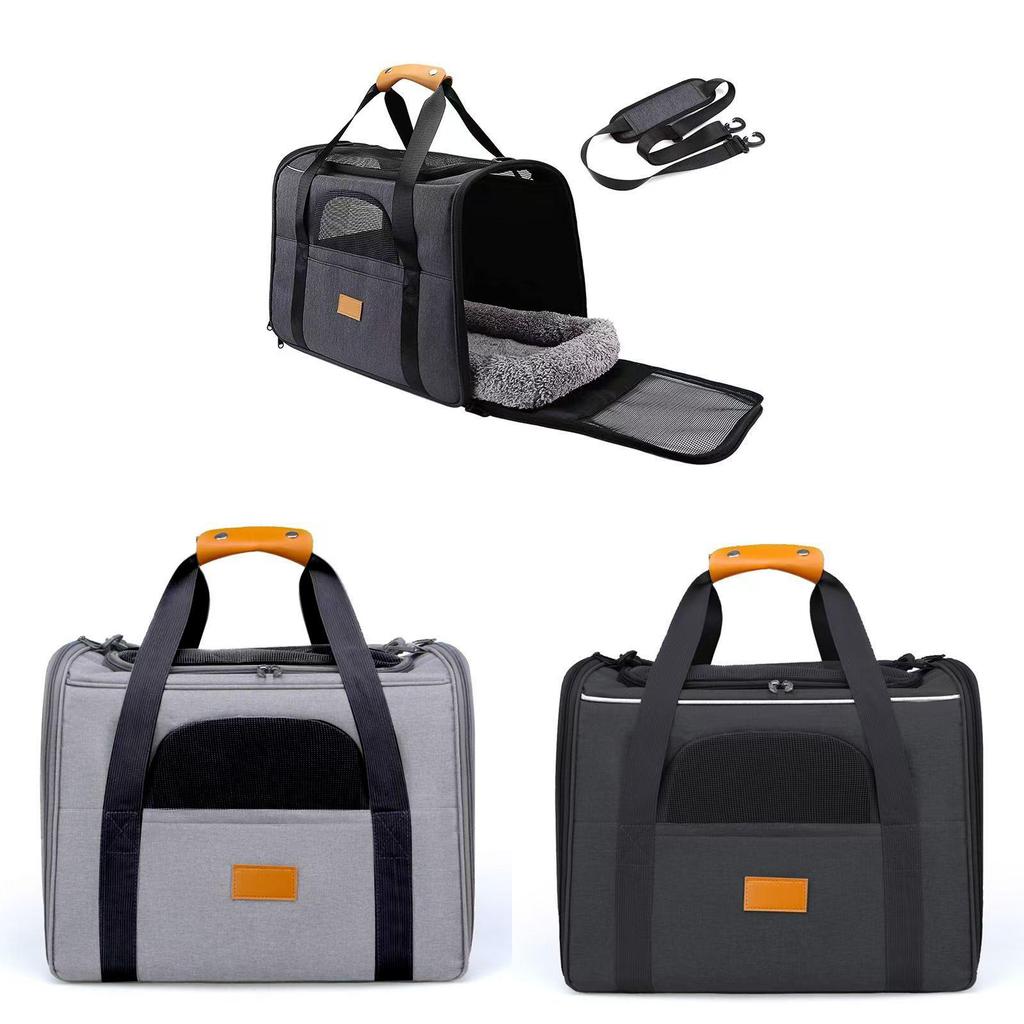 Portable Pet Carrier With Oxford Material For Outdoor Travel And Ventilated Design