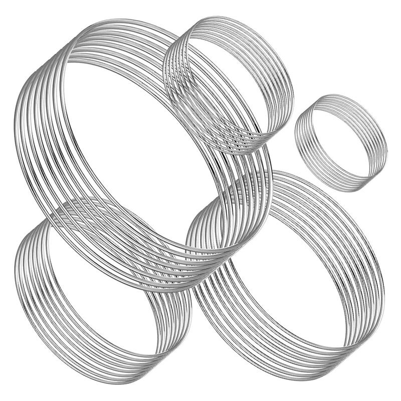 

2025 Trend Metal Floral Hoop Dream Catcher Rings, Silver Metal Rings For DIY, 5 Sizes Crafts Metal Floral Hoop