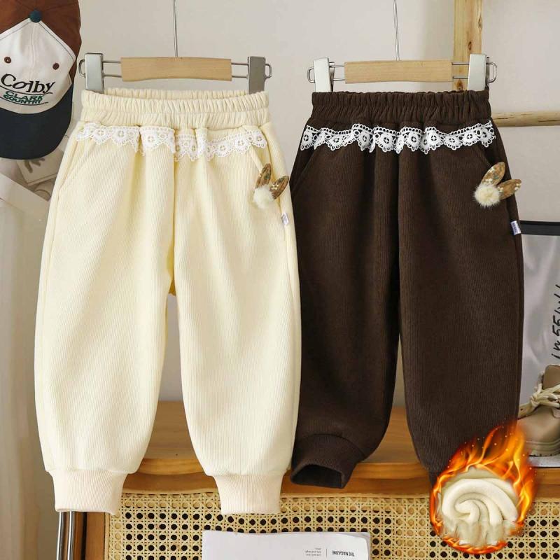 New Autumn Winter Pants Baby Clothes Children Girls Thick Warm Pants Toddler Casual Cartoon Clothing Infant Trousers Kids Sportswear