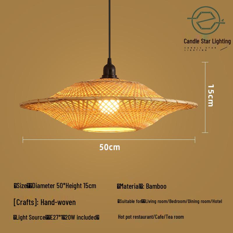 Zen Style Bamboo Rattan Pendant Light for Tea Rooms and Restaurants