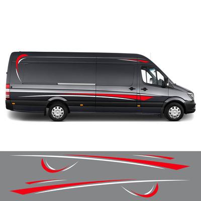 Lote de 6 Piezas Pegatinas Gráficas Deportivas de Vinilo Rayas para Coche Calcomanías para Furgoneta Camper Para Peugeot Boxer Fiat Ducato Citroen Jumper Accesorios
