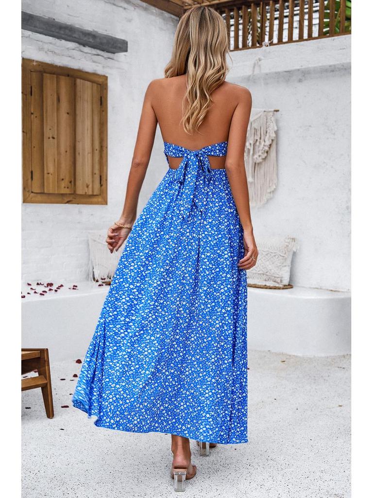 Diyun 2024 Frühling/Sommer Sling-Kleid mit Blumendruck für Freizeit und Urlaub