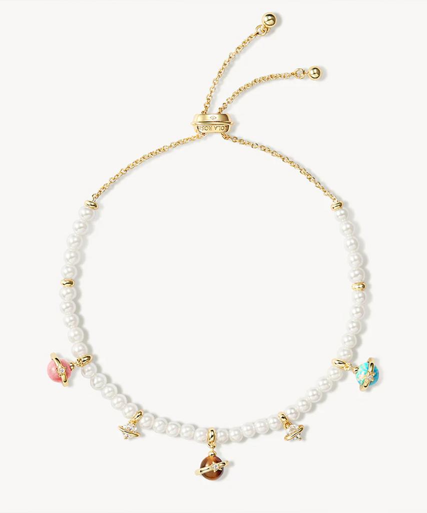Lola Rose Heliocentric Multi Gemstone Pendant Women'S Pearl Bracelet
