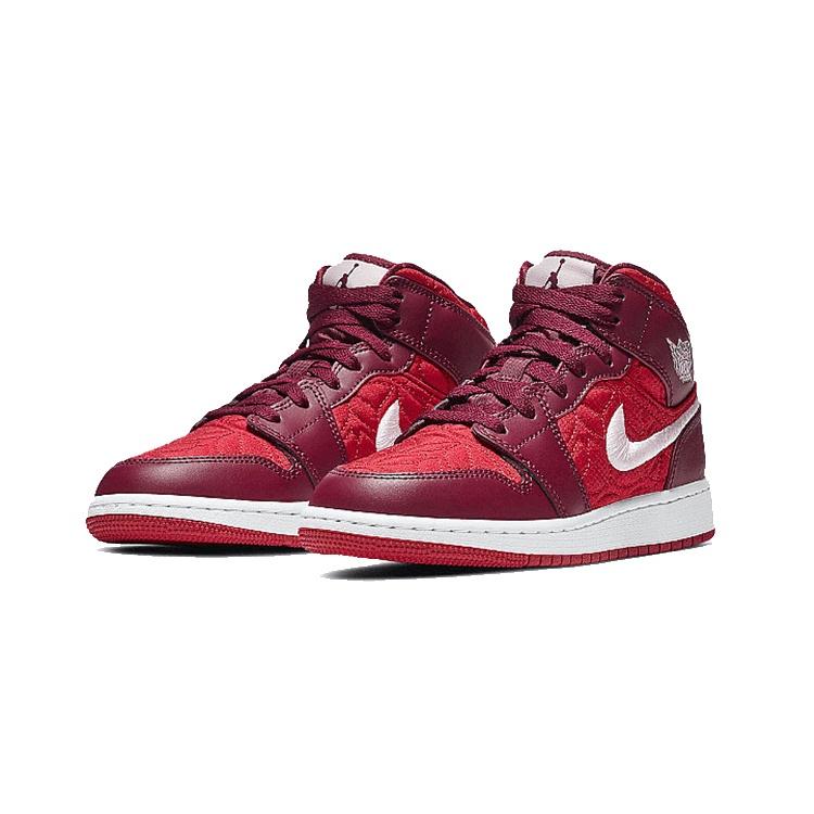(PS) Air Jordan 1 Mid SE 'Red Quilted' Kids' AV5173-600