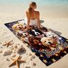 1PC Custom Name Puppy Basket Night Beach Towel Highly Absorbent And Sand-Resistant Towel for Swimming, Pool, Yoga, And Travel Lightweight