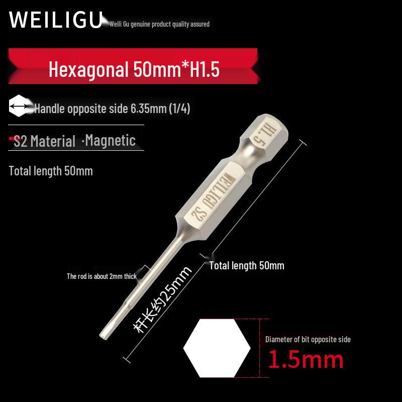 Electroplated Anti-Rust Hex Bit Set, S2 Steel, Extended Pneumatic Air Driver, Hex Socket Screwdriver.