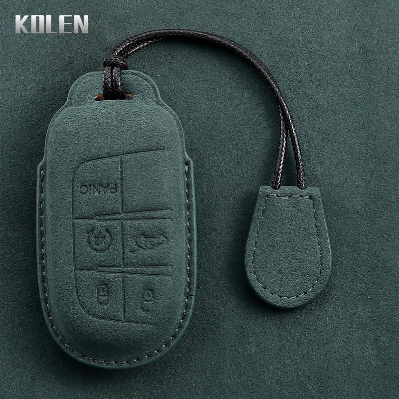 Leather Car Key Case Cover Shell Fob For Jeep Renegade Compass Grand Cherokee For Chrysler 300C Wrangler Dodge Ram 1500 Journey