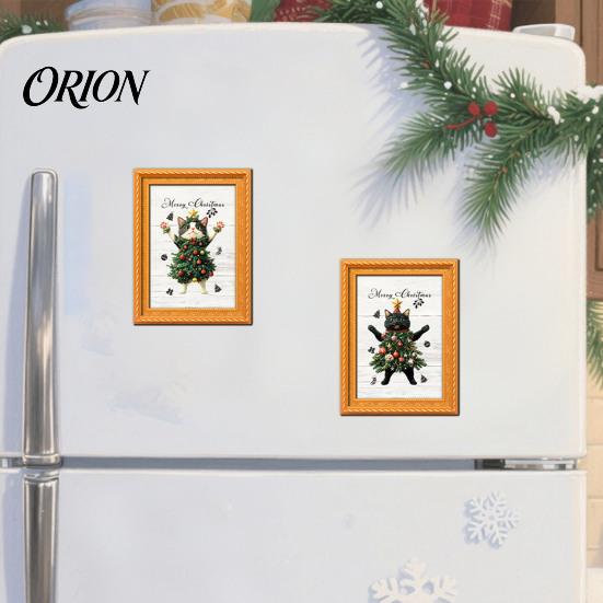 Decorative Metal Cabinet Magnets Christmas Ghost/Dog/Cat Fridge Magnets, Retro Wooden Photo Frame Refrigerator Magnet, Strong Magnetic Decorations