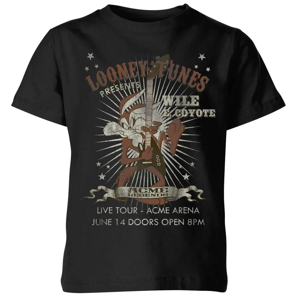 Looney Tunes Wile E Coyote Guitar Arena Tour Kids T-Shirt - Black - 3-4 Years 150