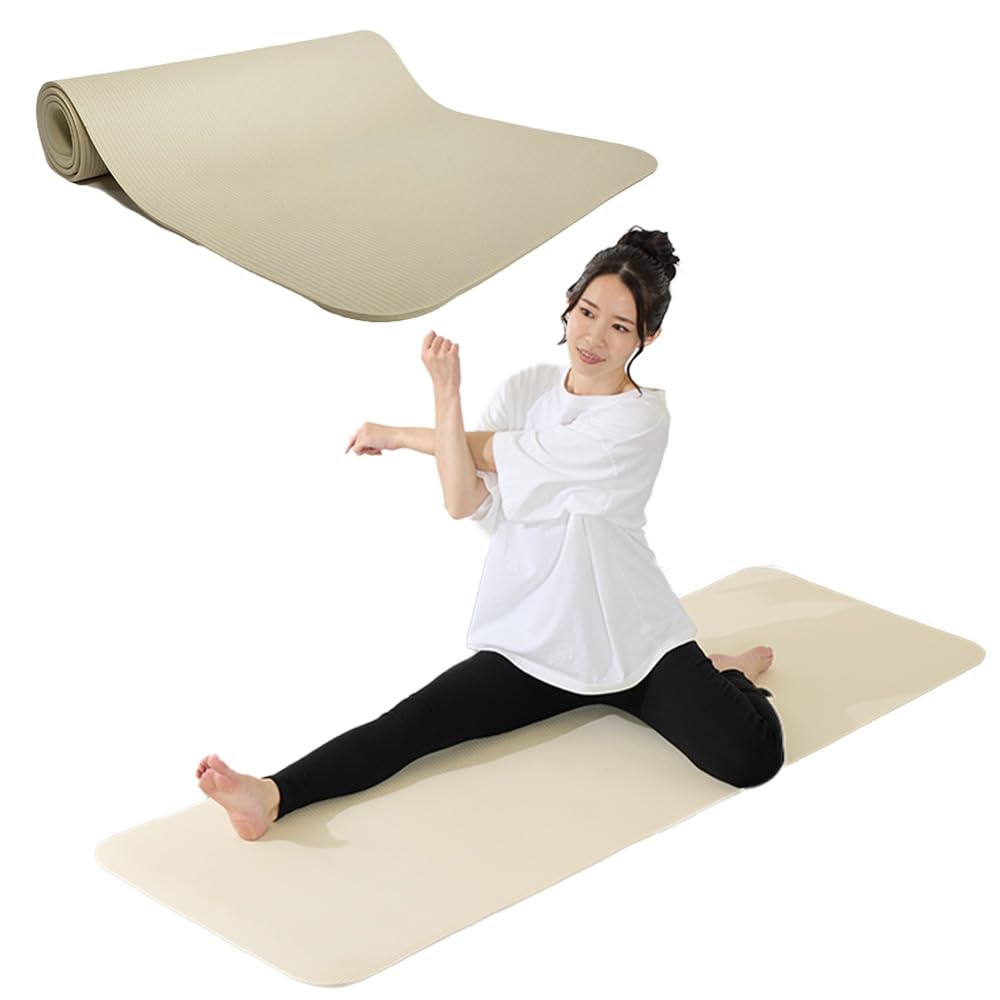 

Iris Plaza Thick Yoga Mat with Convenient Storage Training Mat for and Strength Size Ivory Bag, Yoga, Exercise, Training, 23-189,