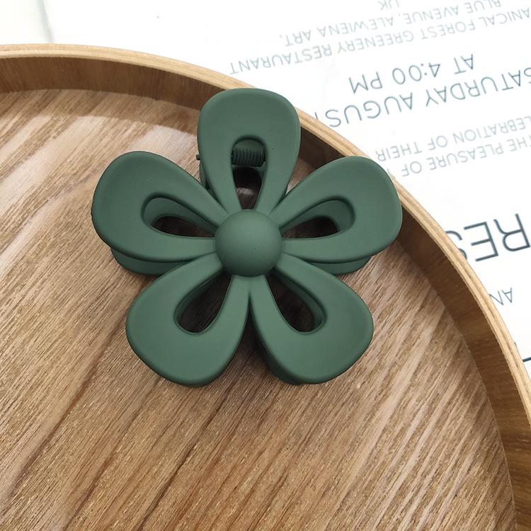 Matte Flower Hair Claw: Five-Petal Clip for Updo & Ponytail