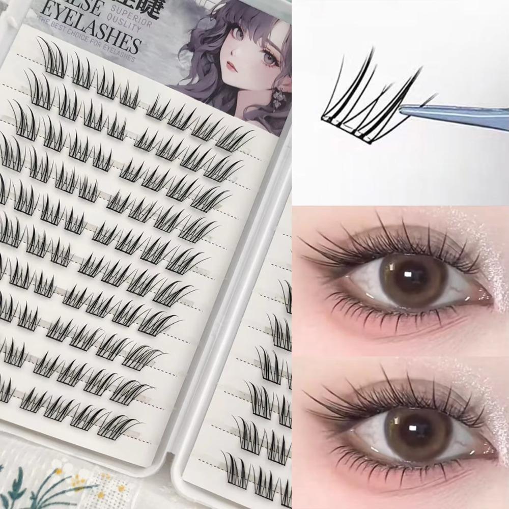 9-13mm Lengths Glue-free Eyelashes 6/10/20 Rows Korean Style Lashes  DIY Eye Makeup