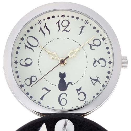 Fieldwork Analog Pocket Watch with Flower Cat Design and Bag Charm, with Magnifying Glass, LW037-1, Women's