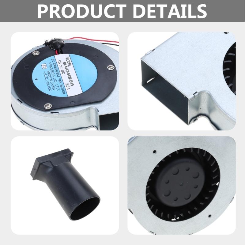 12V 2A 11028 BBQ Grill Fan Metal Turbo Blower for w/ Air Duct Charcoal- Starter Cooking Blower Electric Fan High Speed 5