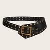 Vintage Adjustable Women Waist Belt Metal Buckle Y2K Punk Rivet Belt Corset Waistband Women Fashion