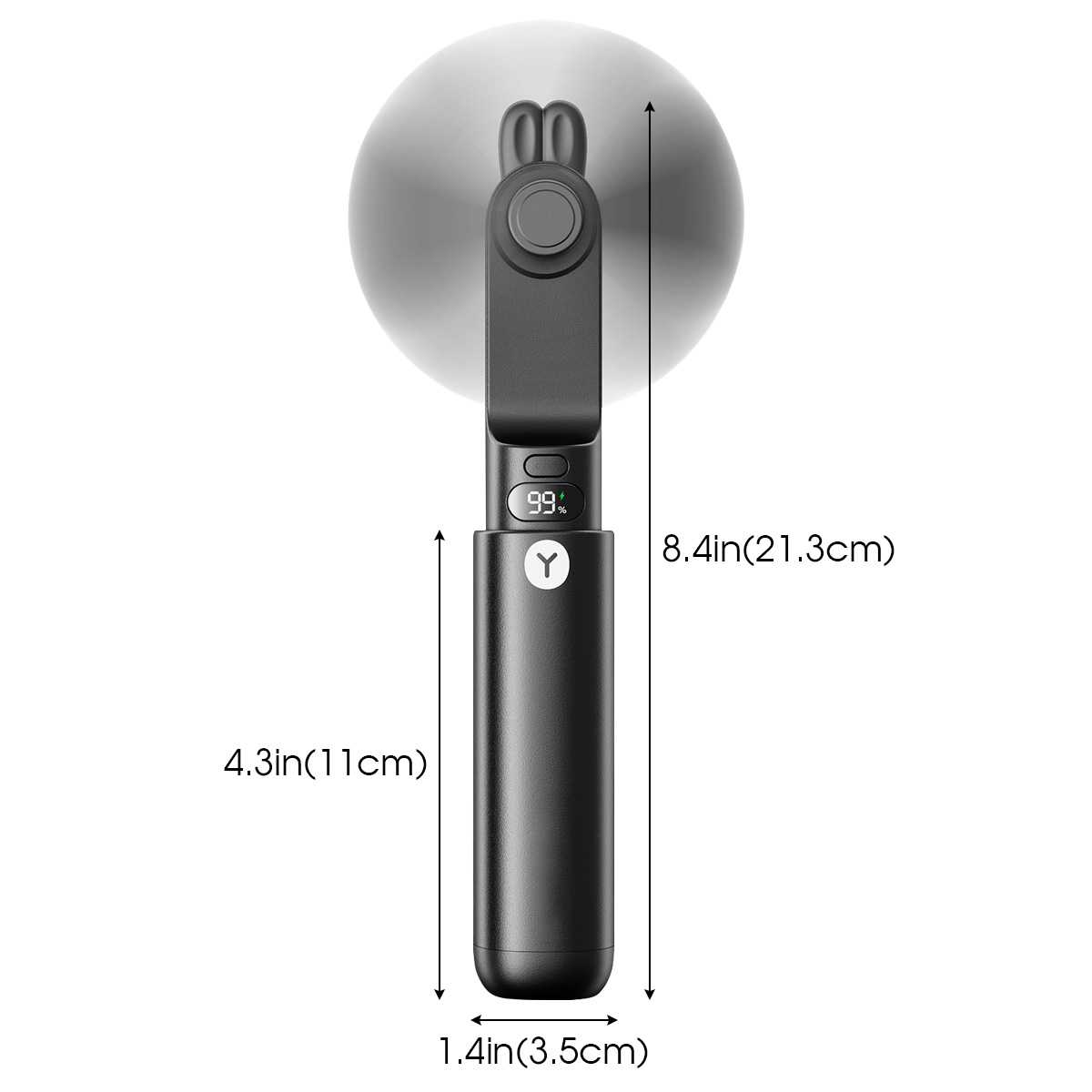 

Portable Mini Handheld Fan with LED Display 2000mAh USB Charging with Power Bank Function Suitable for Indoor Outdoor Camping чёрный