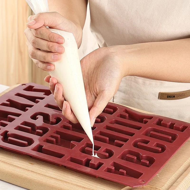 Alphabet Silicone Mold Kitchen DIY Cake Baking Decoration Tool Letter Fudge Biscuit Chocolate Mold Clay Plaster Mold Baking Tool