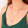 Accessories Fashion Trend Crescent Moon Pendant Necklace Creative Round Brand Titanium Steel Multi-Layer Necklace