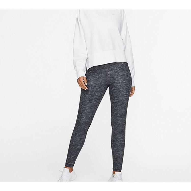 Nike Pantalones de Fitness One Luxe de Secado Rápido de Tiro Medio para Mujer Pantalones Negros Transparentes CD5916-010