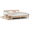 VidaXL Bed Frame with Headboard 180x200 Cm Solid Pine Wood, Bedroom Furniture, Slatted Base, Wooden Bed, Bed, 3301857