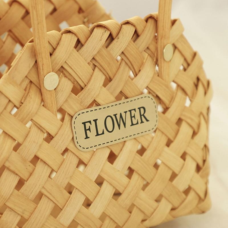 Hand-Woven Wood Flower Basket for Teacher's Day and Mother Day Online Celebrity Posing Props Portable Gift Basket