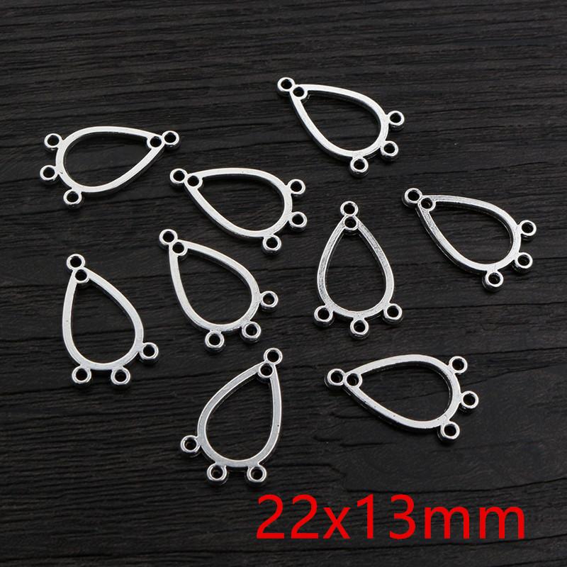 30pcs Antique Silver Plated Boho Vintage Flower Connector Charms Pendant DIY Necklace Bracelet Jewelry Making Findings Supplies
