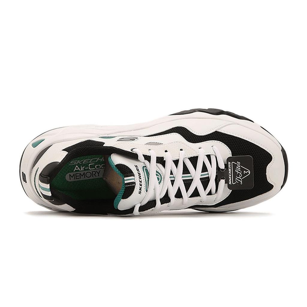 Skechers DLites 3.0 Mesh Comfortable Durable Lightweight Low-Top Casual Shoes Men Sneakers Black White 237152-WGRN