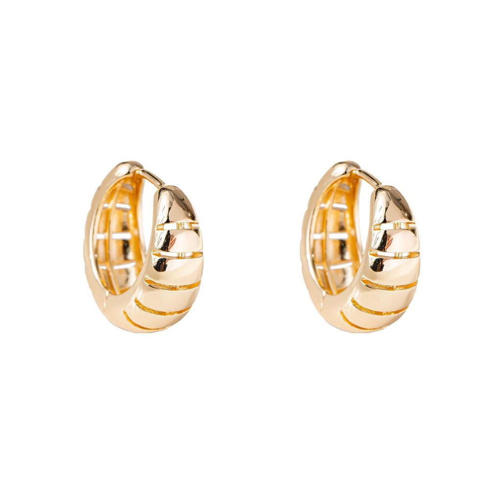 French Retro Brass-Plated Champagne Gold Water Drop Earrings