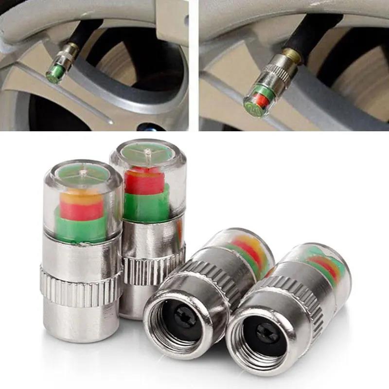 Cars Tire Air Pressure Monitor Alert 4Pcs/set Indicator Tire Valve Cap Gauge Car Accessories Car Tyre Pressure Gauge Caps Useful Valve Stems 1