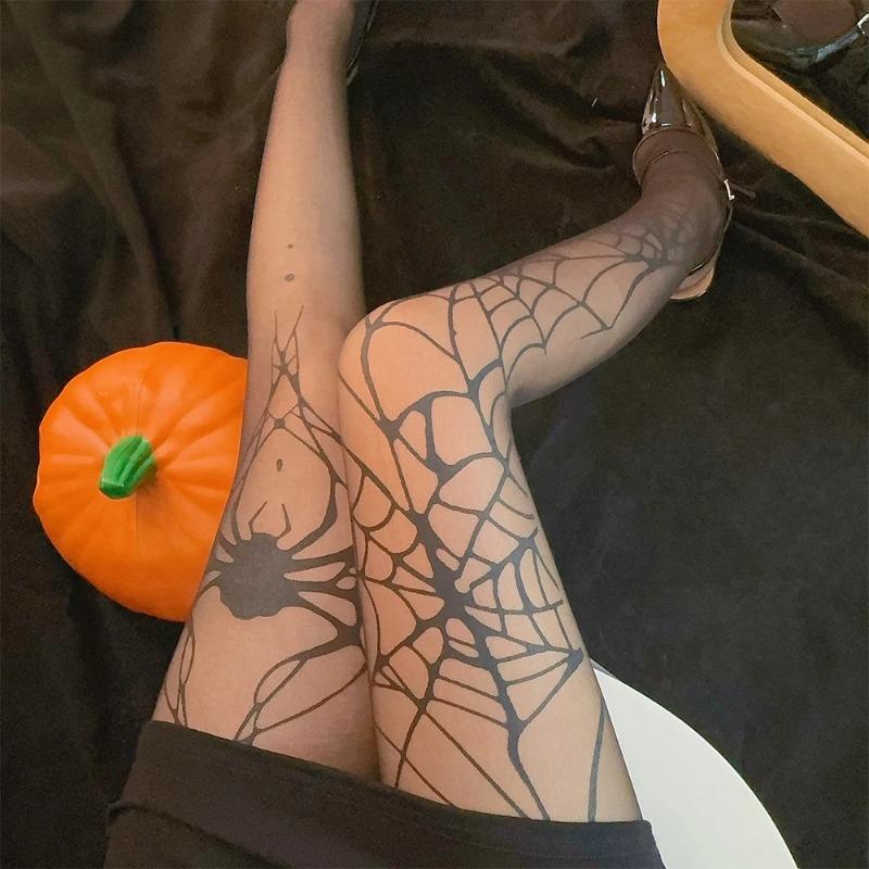 Gothic Vintage Dark Fishnet Tights Stocking Women Alternative Sexy Spider Web Pantyhose Cyber Punk Socks