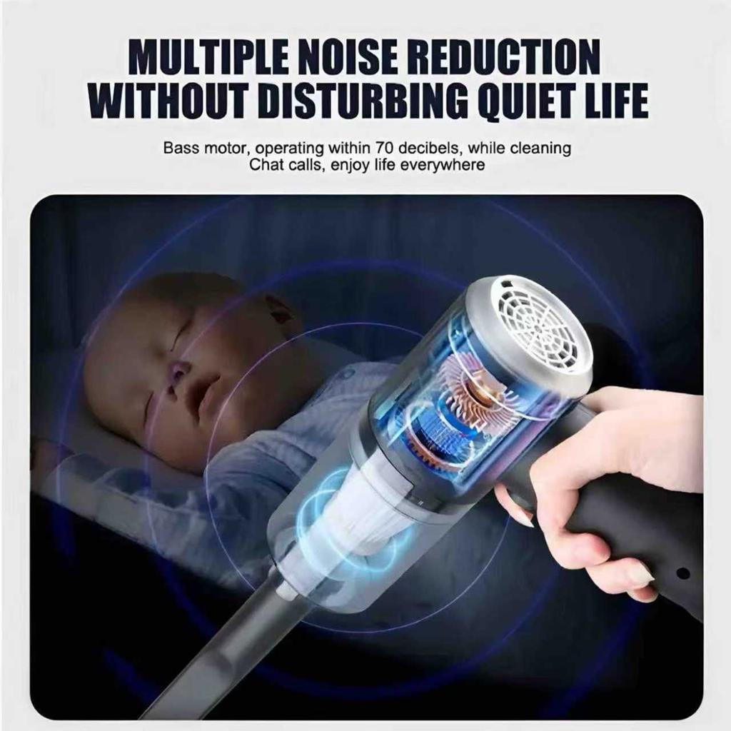 NEW Black Portable Car Wireless Vacuum Cleaner 120W Powerful Handheld for Home & Auto, Lightweight Cordless Rechargeable 3-in-1
