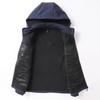 Mens Softshell Jacket With Detachable Hood Waterproof Windproof Outdoor Workwear Multi-Pocket Fall Winter Wear