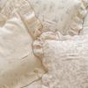 Small Floral Ruffle Lace Double Layer Cotton Gauze Pillowcase for Kindergarten