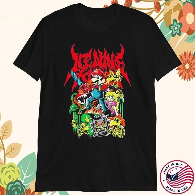 Unisex Short Sleeve Crew Neck Cotton T Shirt Ice Nine Kills X Mario XXL