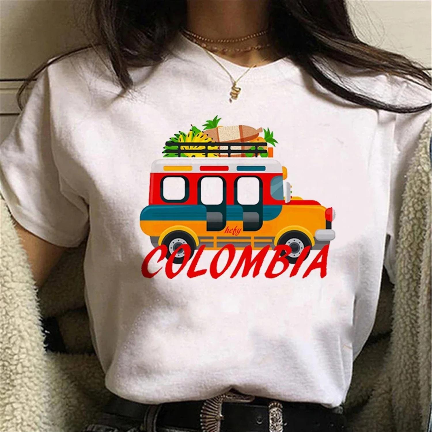 Colombia t-shirts women anime funny manga tshirt female designer y2k 2000s clothing S