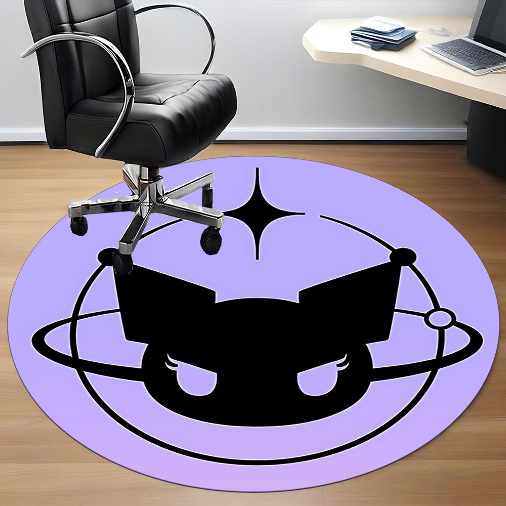 Kuromi Cat Office Round Area Rug, Indoor Mat Suitable For Office,Bedroom Living Room Home Decor, Room Deco a0908136