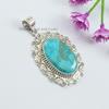 Turquoise Pendant, Native American Pendant, 925 Sterling Silver Designer Pendant, December Birthstone, Birthday Pendant, Handmade Pendant