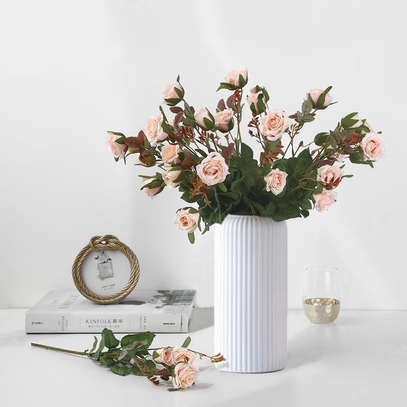 Nordic White Plastic Small Flower Vase - Creative Living Room Decor