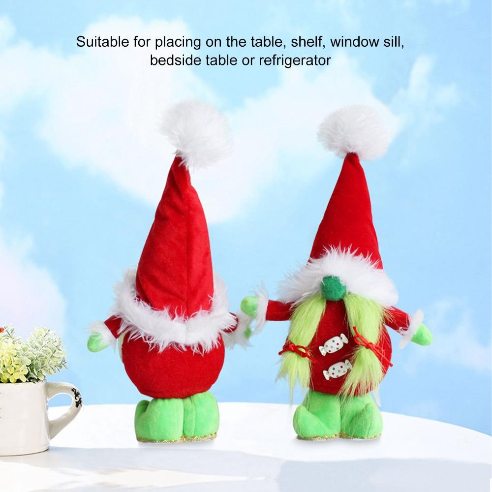 Christmas Decorations Dwarf Elf Doll Padding Cotton GreenHaired Plush Doll Plush Doll Festival
