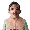 Maschere di personaggi realistiche in silicone: maschera da vecchio, maschera da vecchio calvo, maschera da vecchia che fuma, maschera da vecchio dai capelli neri