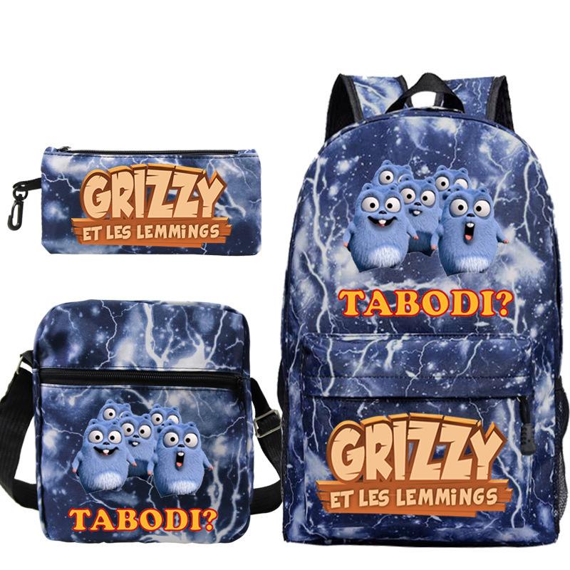 Schulrucksack mit großer Kapazität und Schultergurt; Schüler Drei-teiliges Federmäppchen-Set