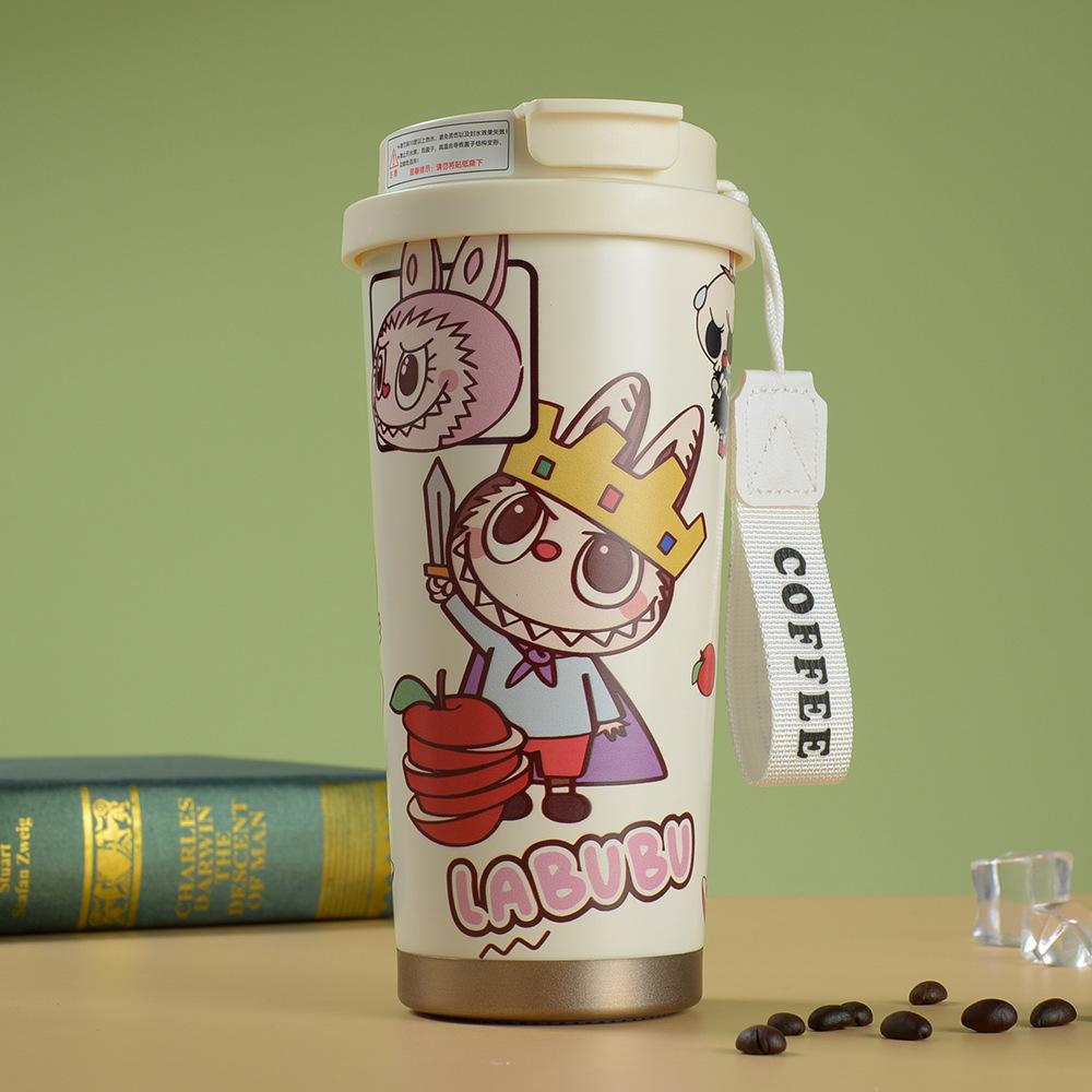 3D Cartoon Lily of The Valley Coffee Cup 316 Stainless Steel Thermos Cup Portable Girls High Value Straw Cup