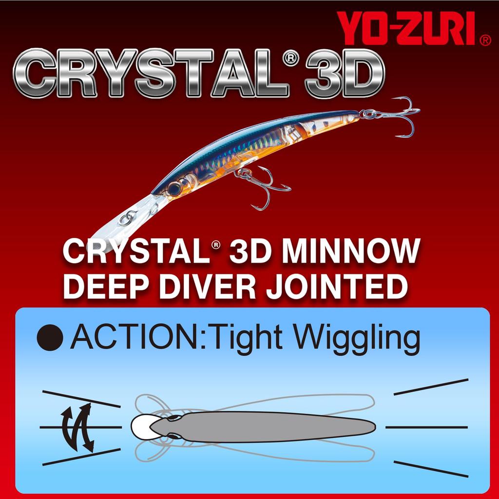 Crystal 3D Minnow Deep Diver Jointed 130mm PK Scent YO-ZURI F1155-PK (Flow Pink)