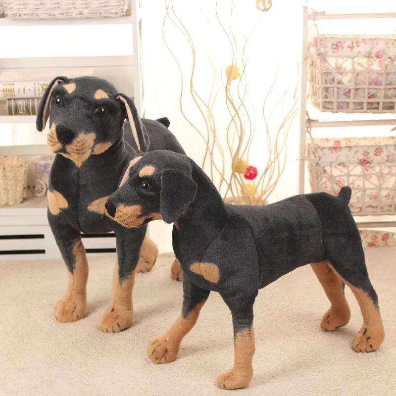Simulation Standing Black Dog Plush Toy Stuffed Animal Toy Pet Dog Toys Super Realistic Dog Toy Studio Photography Props