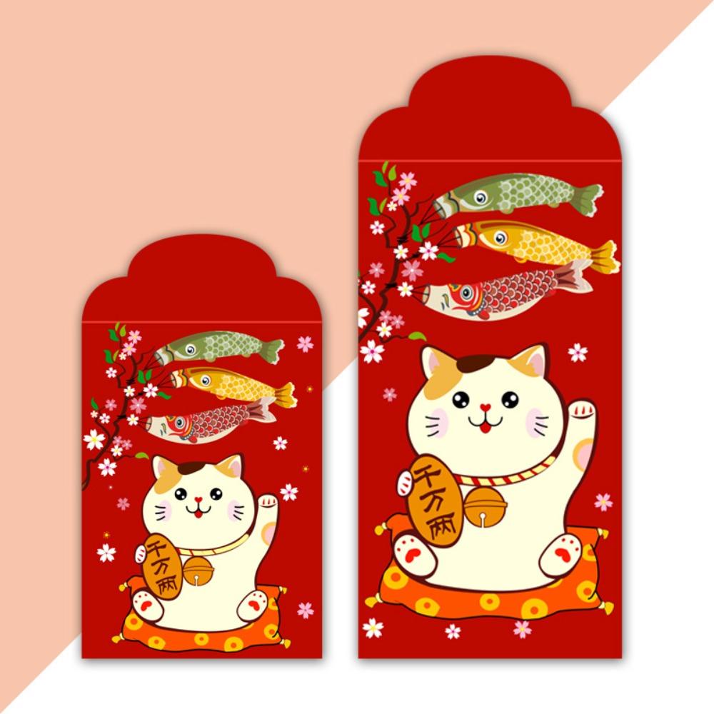Antiquity Lucky Money Bag Thickened HongBao New Year Decoration Lucky Cat Red Envelope  Wedding