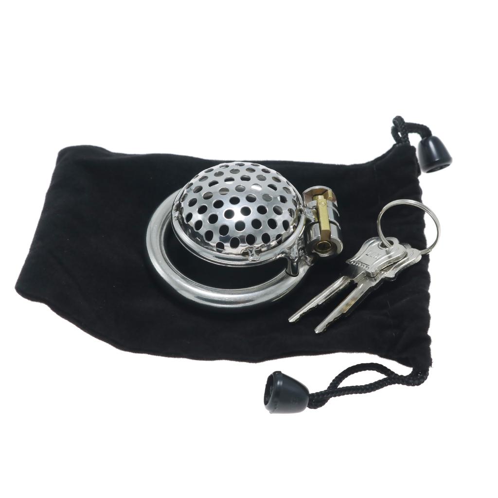 Stainless Steel Cross CB Chastity Device Men's Hollow Fake Mother Flat Short Chastity Lock