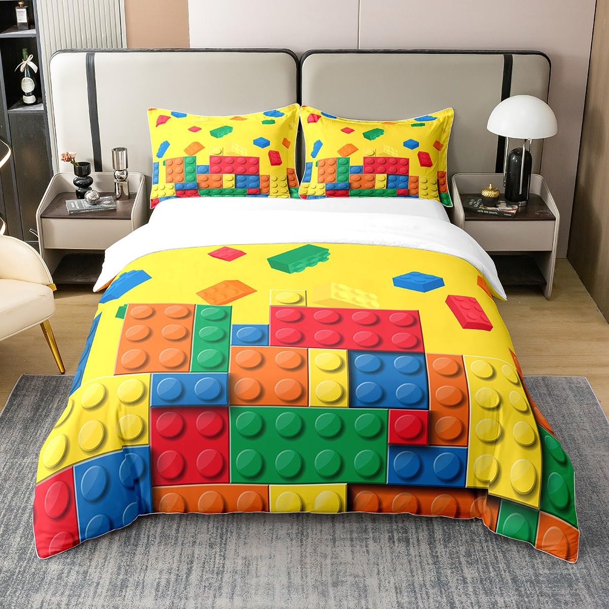 

Кольорові підковдри для дітей Хлопчиків Дівчаток Розмір Queen Покривала Легкі Пухові Декор Кімнати 2 Наволочки 1 Підковдра Без Ковдри 150x200cm 3pcs